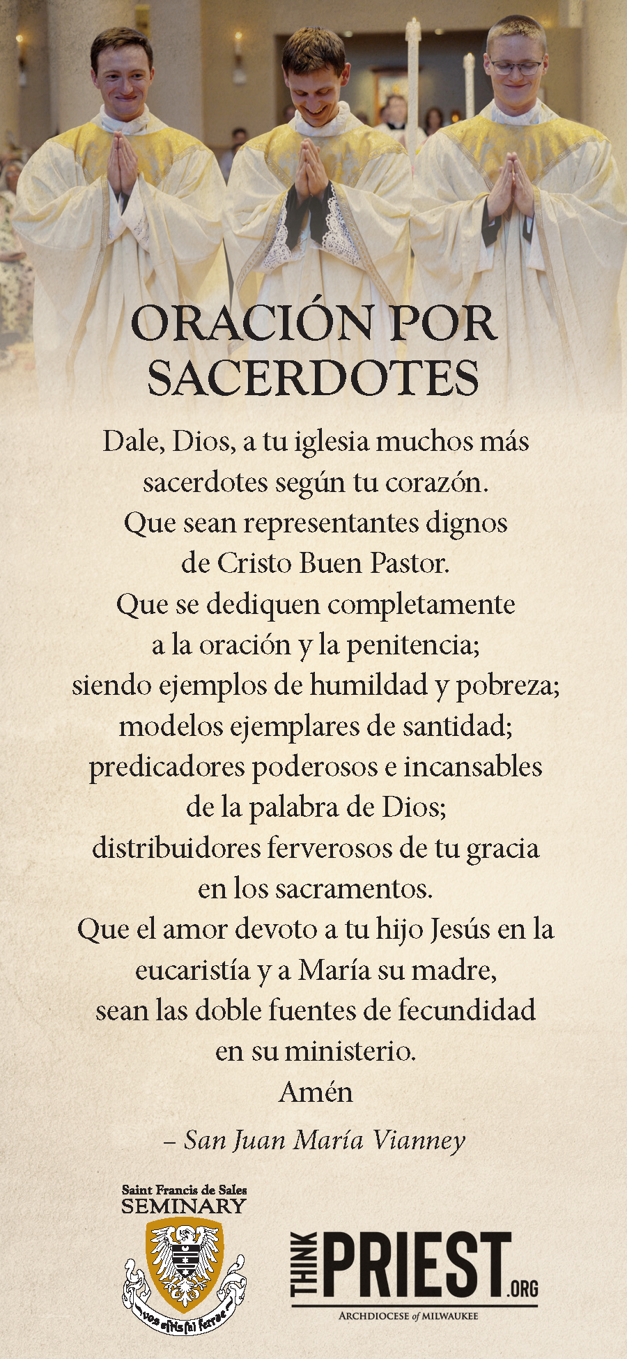 Vocation Prayer Card